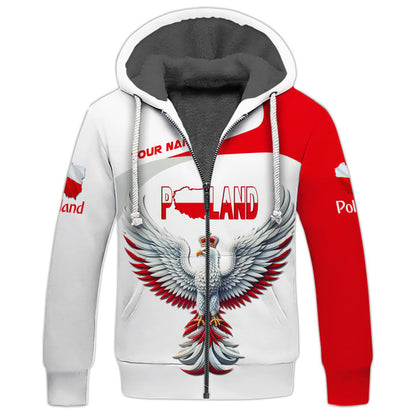 Personalized Poland Pride Shirt - Crowned White Eagle in Flight