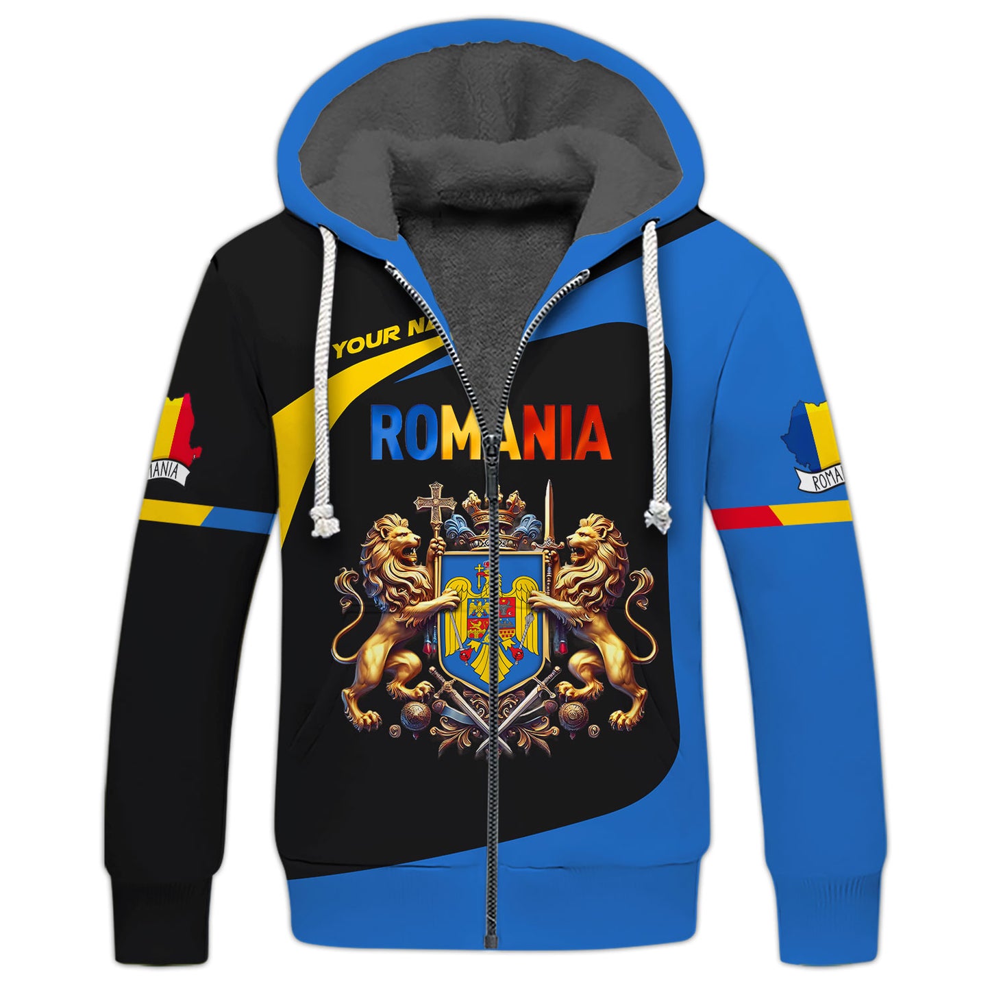 Camiseta personalizada con el escudo de armas de Rumania en 3D, regalo personalizado para los amantes de Rumania