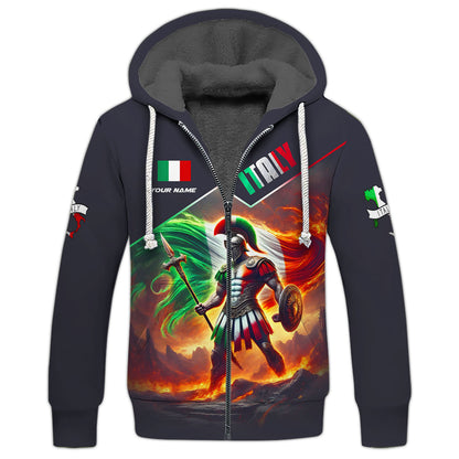 Knight With Italy Flag Custom Name Italian Shirt Gift For Italian Lovers