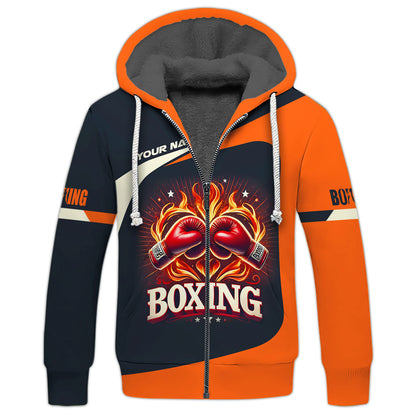 Camiseta personalizada con nombre en 3D y corazón de boxeo, regalo personalizado para amantes de los boxeadores