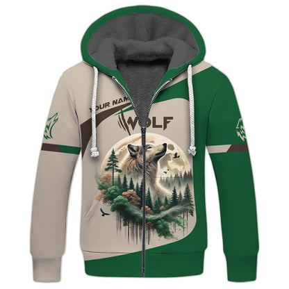 3D Full Print The Wolf With Jungle Shirt Personalized Name Gift For Wolves Lovers