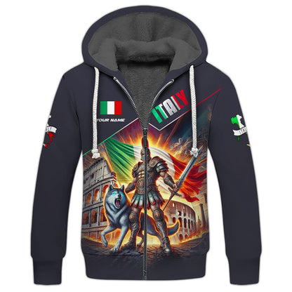 Camisetas con estampado 3D completo de Caballeros de Italia, regalo con nombre personalizado para amantes de Italia