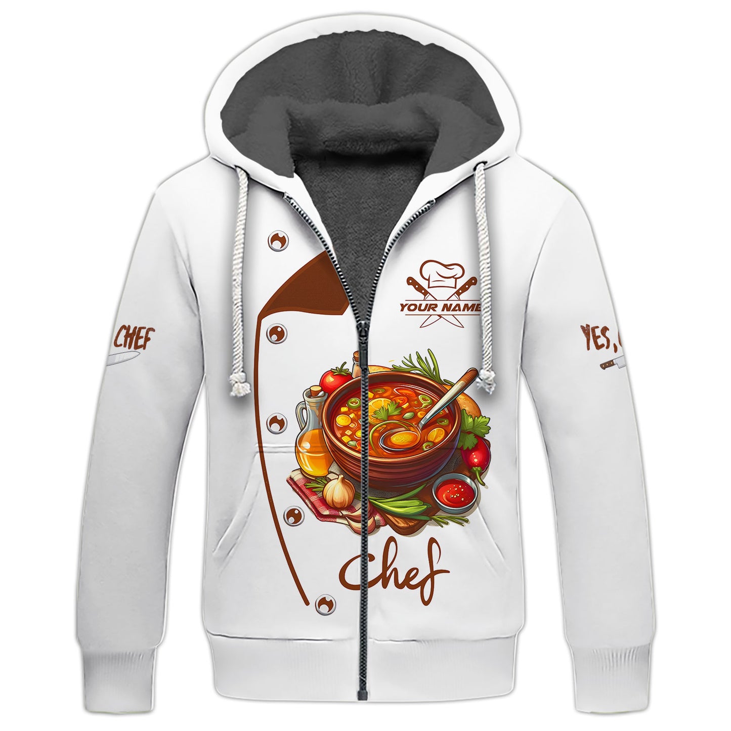 Personalized Chef Shirt – Gourmet Soup Design with Fresh Ingredients