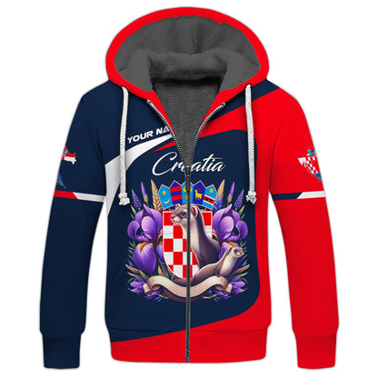 Personalized Croatia Pride Shirt - National Symbol Zipper Hoodie Custom 3D Shirts