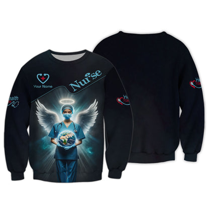 Personalized Nurse Shirts - Guardian Angel Nurse Design for Healthcare Heroes