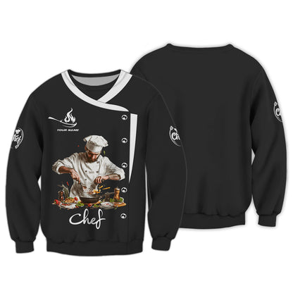 Personalized Chef Shirt – Master Chef in Action with Dynamic Kitchen Scene