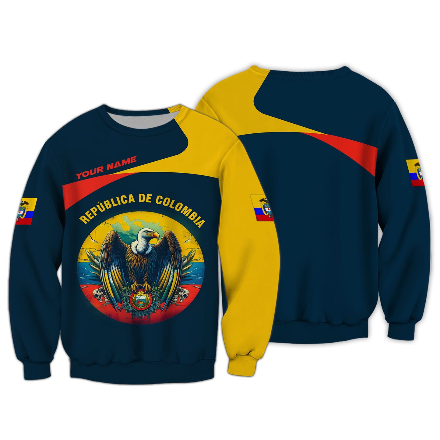 Coat Of Arms Republika De Colombia Personalized Name 3D Shirt Custom Gift For Colombia Lovers