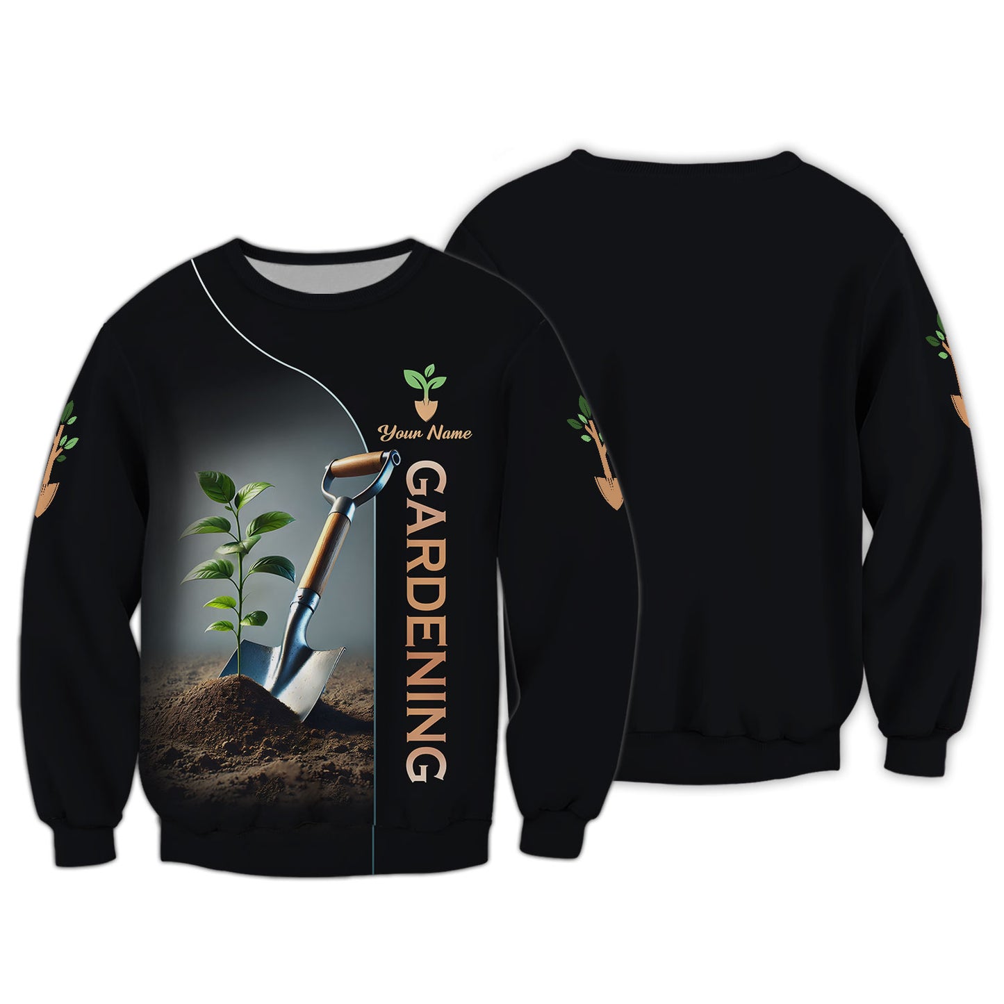 T-shirts personnalisés avec pelle de jardin T-shirt de jardinage 3D Cadeau pour les amoureux du jardinage