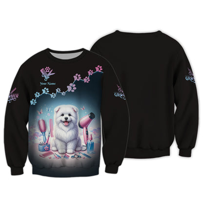 Groomer Custom T-Shirts Dog And Grooming Tools 3D Shirt