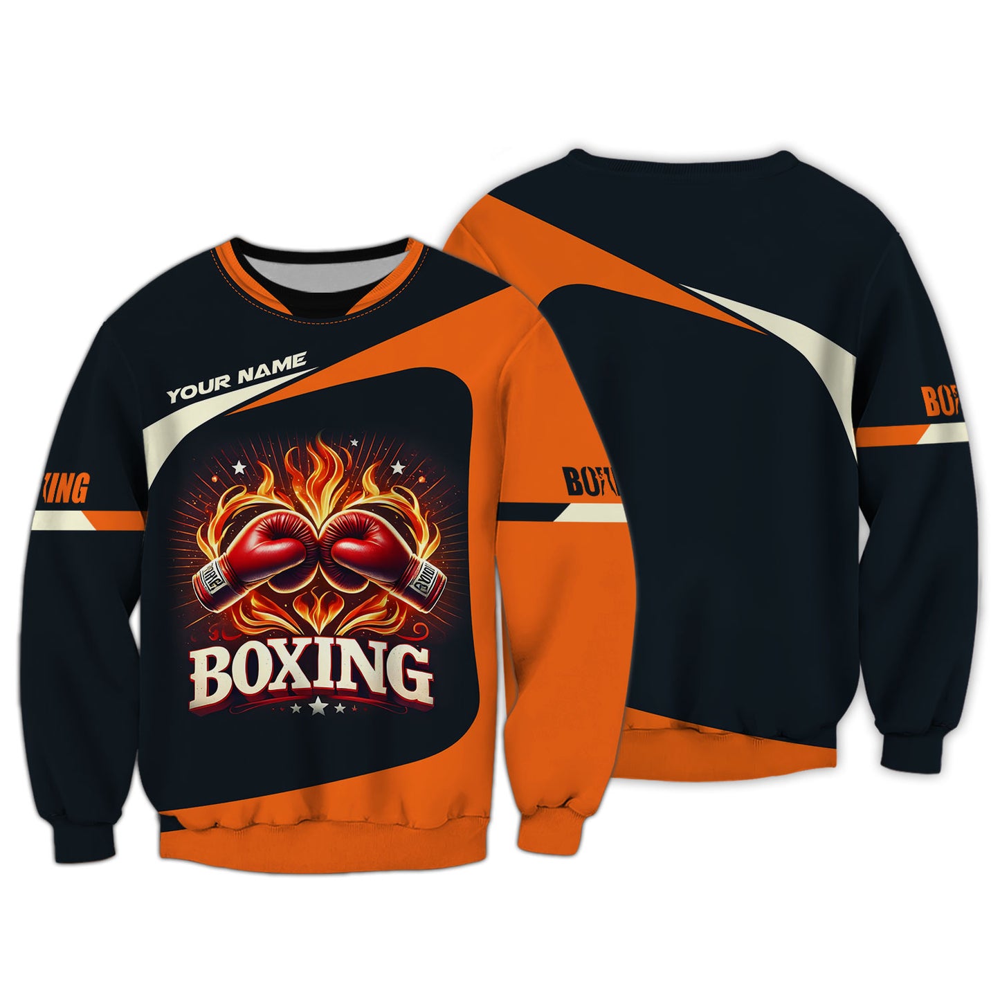 Camiseta personalizada con nombre en 3D y corazón de boxeo, regalo personalizado para amantes de los boxeadores