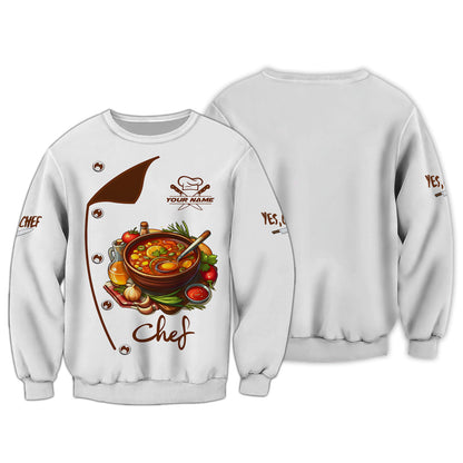 Personalized Chef Shirt – Gourmet Soup Design with Fresh Ingredients