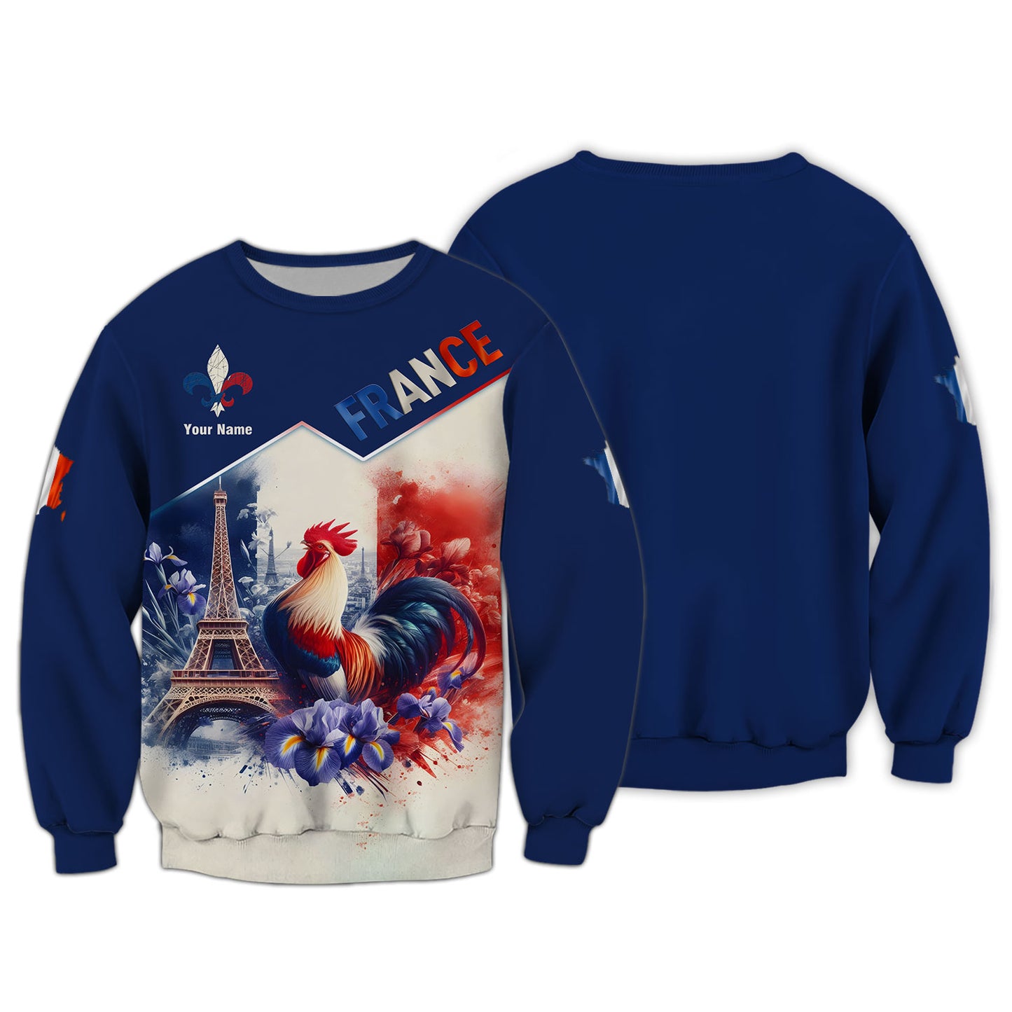 Camiseta de Francia con impresión 3D completa y nombre personalizado como regalo para los amantes de Francia