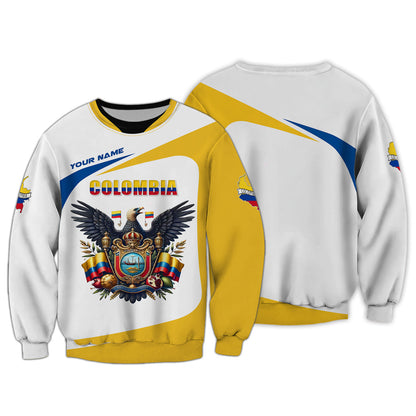 T-shirt personnalisé de la fierté colombienne - Emblème de la passion