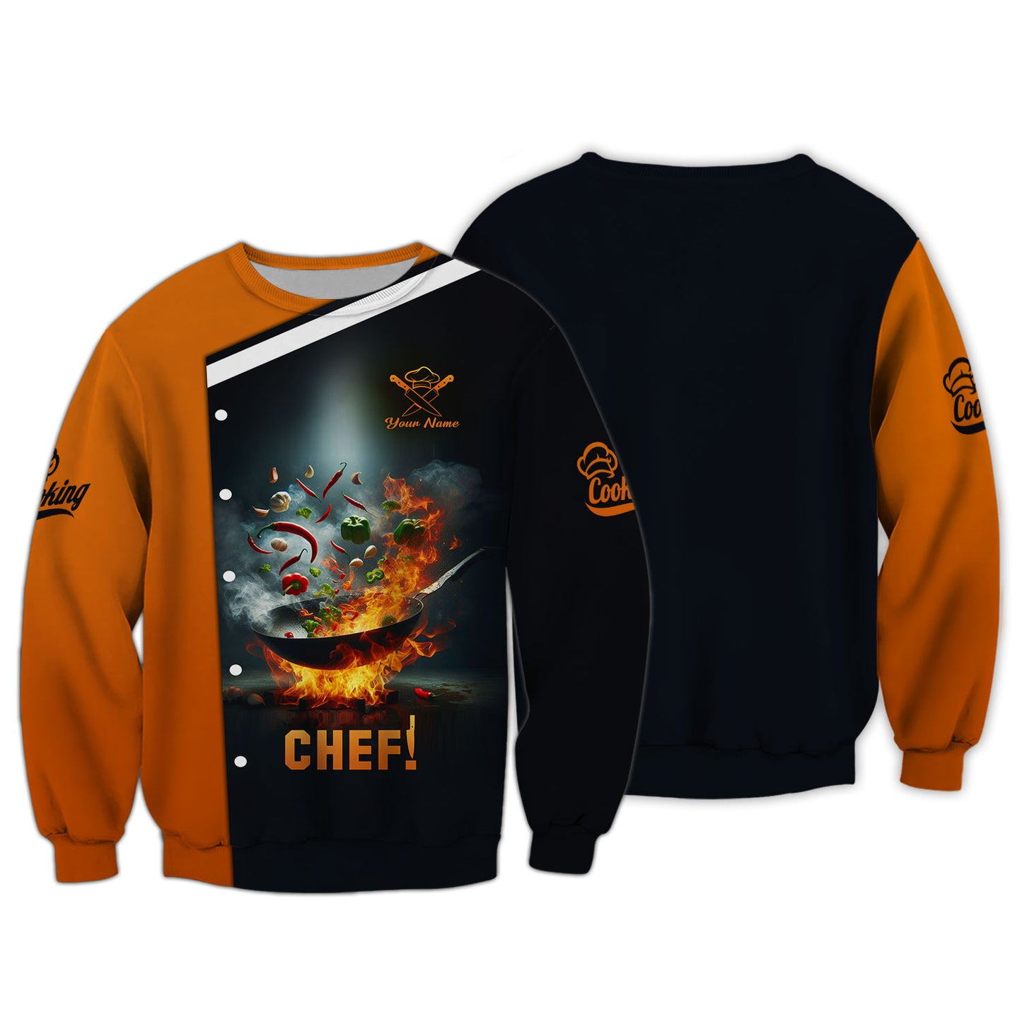 Personalized Chef Shirts - Explosive Cooking Action Design for Culinary Enthusiasts