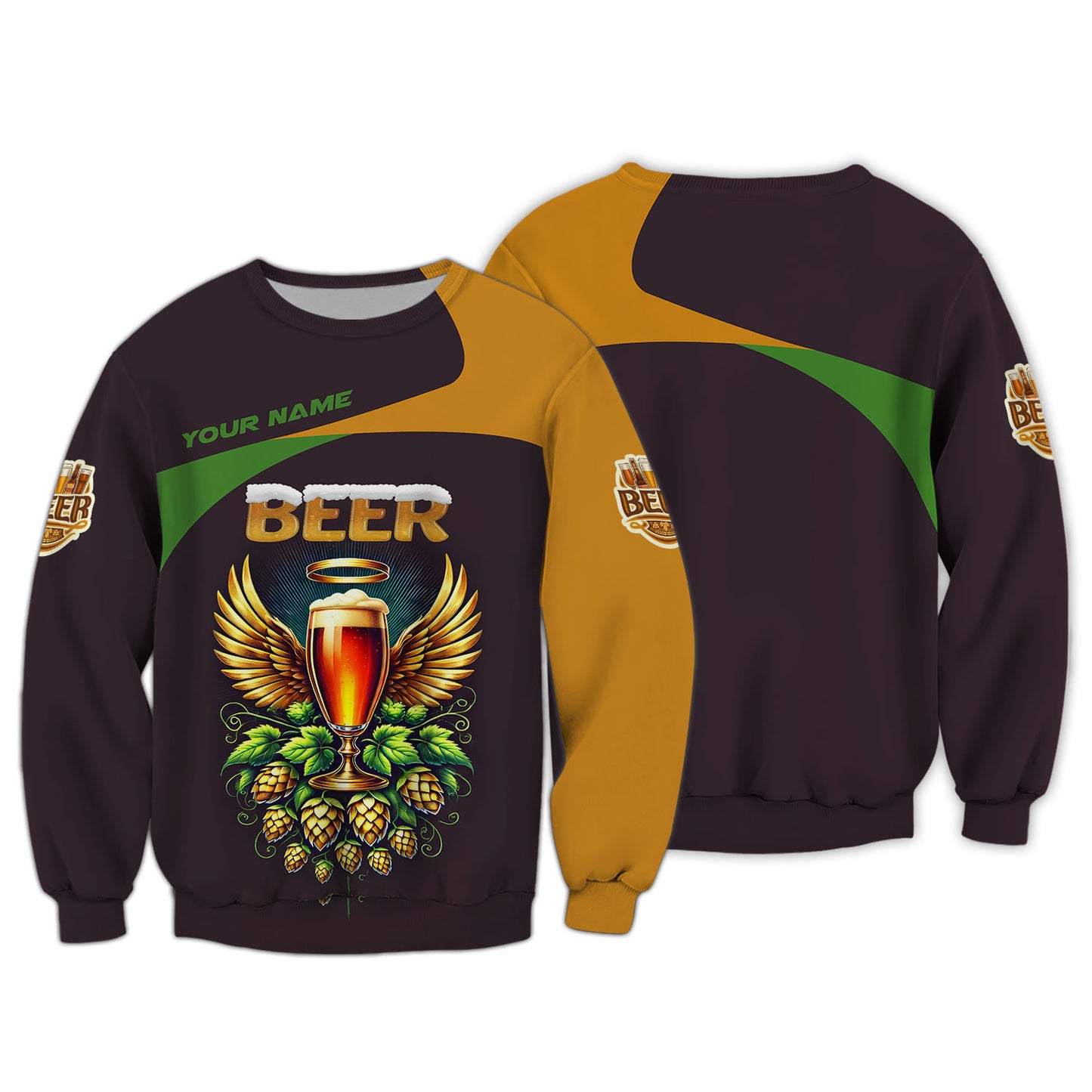 T-shirt personnalisé avec nom de tasse de bière, cadeau personnalisé pour les amateurs de bière