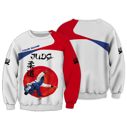 Camiseta de judo con impresión 3D completa, regalo personalizado con nombre para amantes del judo