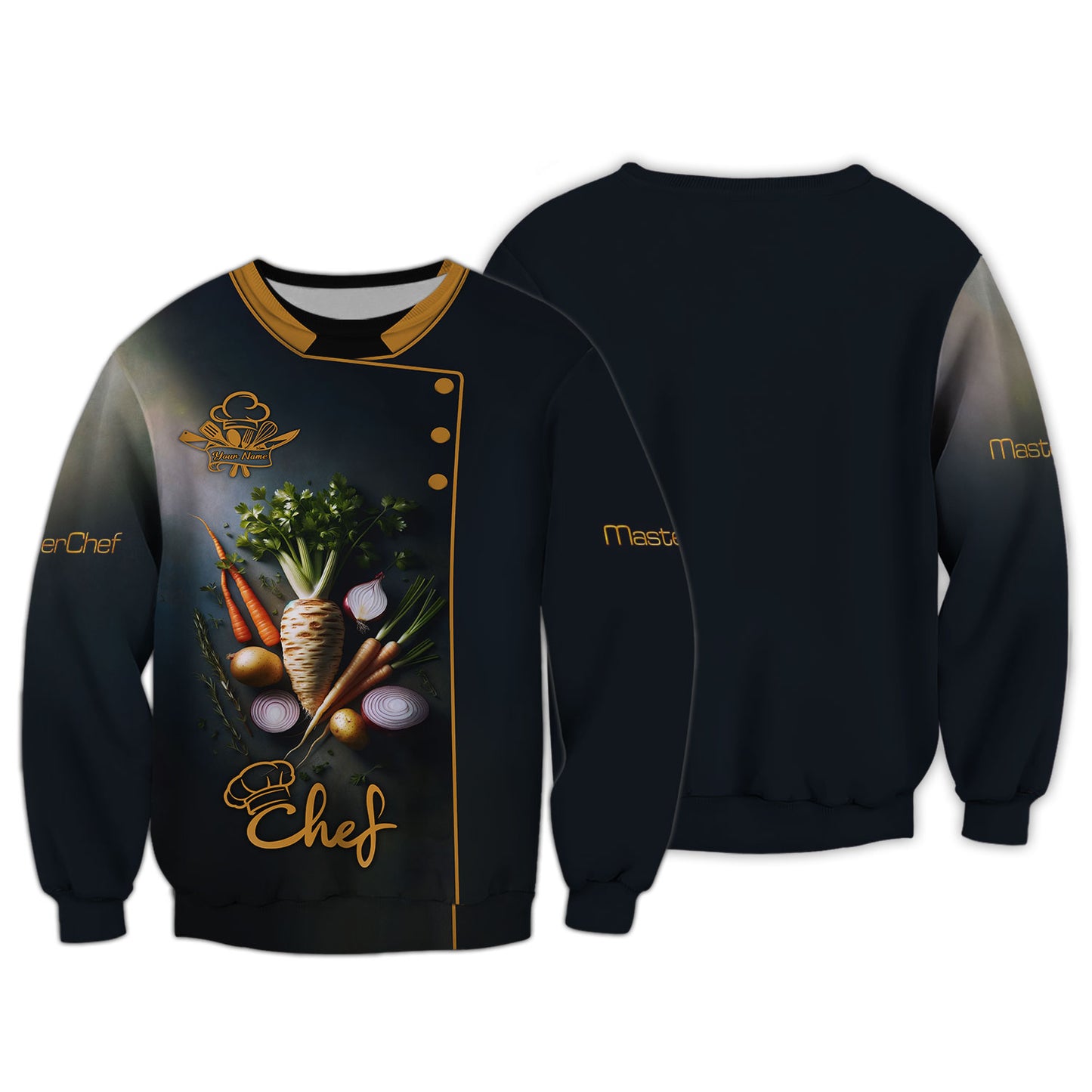 Personalized Chef Shirt - Elegant Root Vegetable Design for Culinary Masters