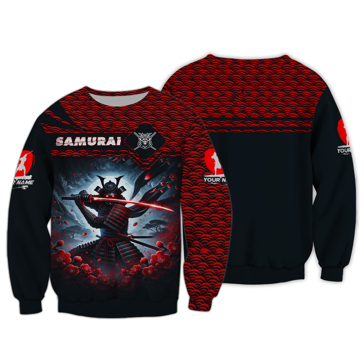 3D Full Print Samurai Warrior Shirt Personalized Name Gift For Samurai Lovers