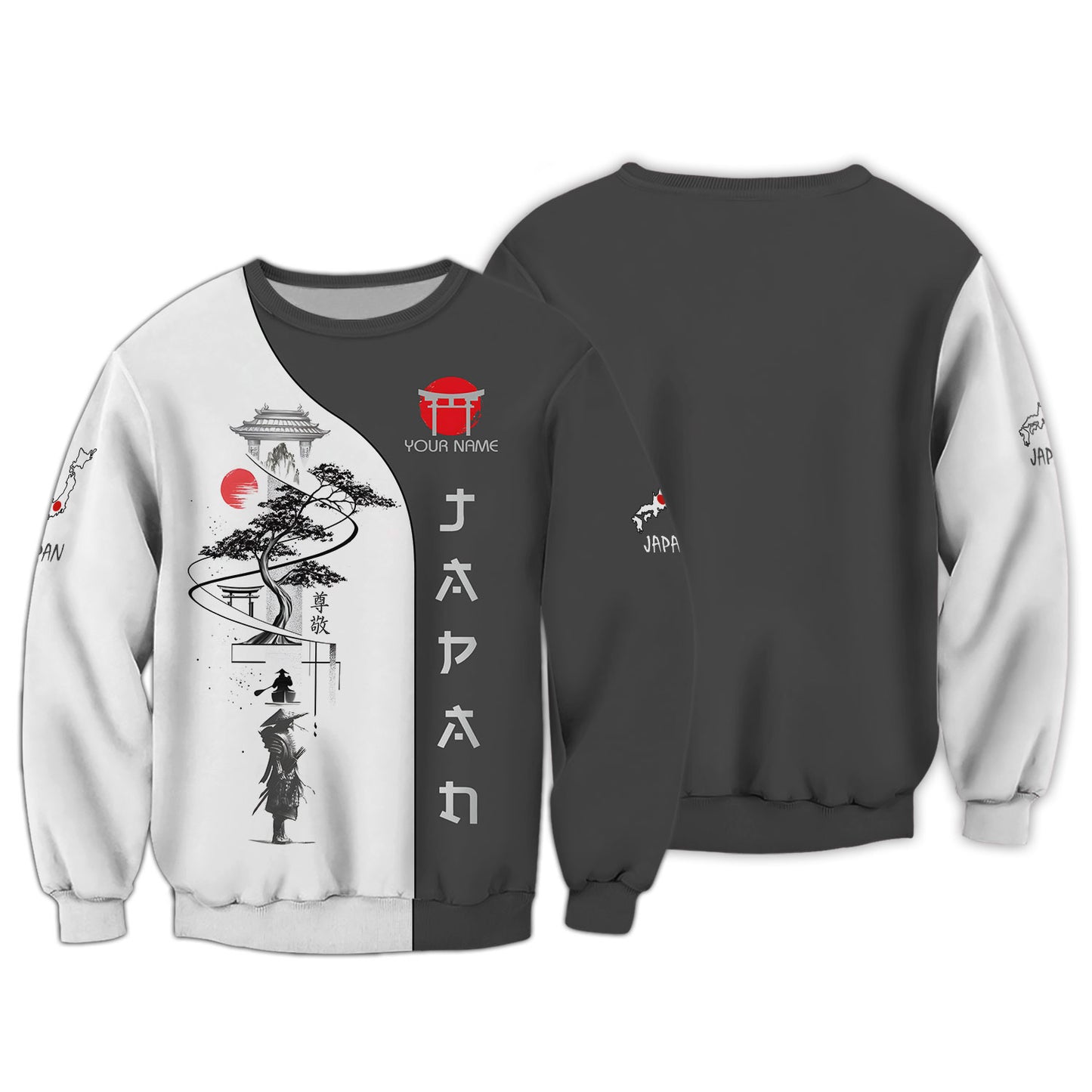 Camisetas personalizadas de Japón Camiseta 3D de samuráis de Japón Regalo para amantes japoneses