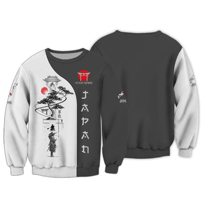 Japan Custom T- Shirts Samurai Of Japan 3D Shirt Gift For Japanese Lovers