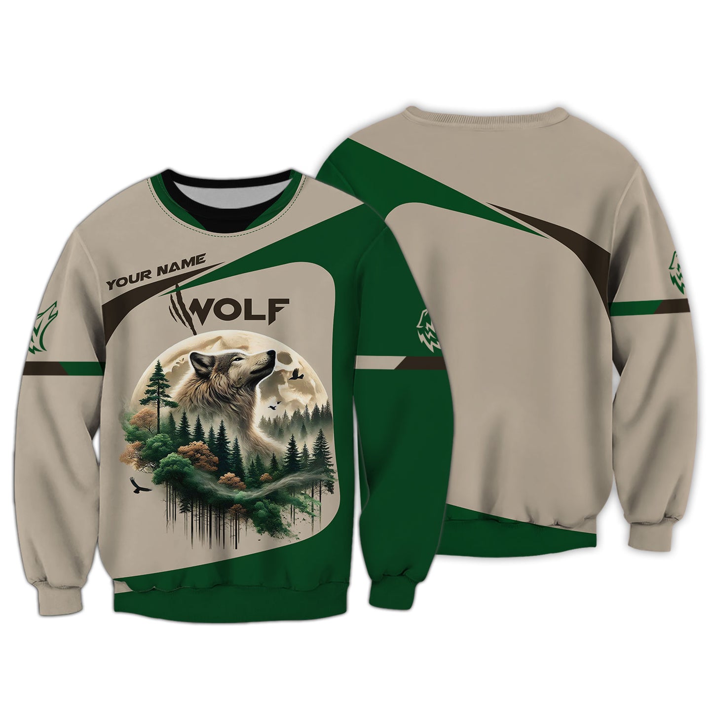 3D Full Print The Wolf With Jungle Shirt Personalized Name Gift For Wolves Lovers