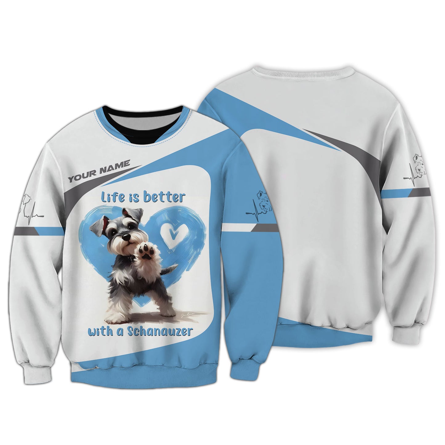 Life Is Better With A Schanauzer Custom Name 3D Shirt Gift For Dog Lover