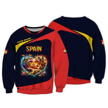 Personalized Spain Pride Shirt - Celebrate the Heart of Spanish Culture