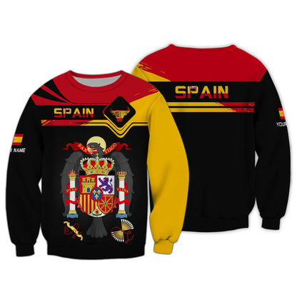 Personalized Spain Pride Shirt - Regal Coat of Arms and Bull