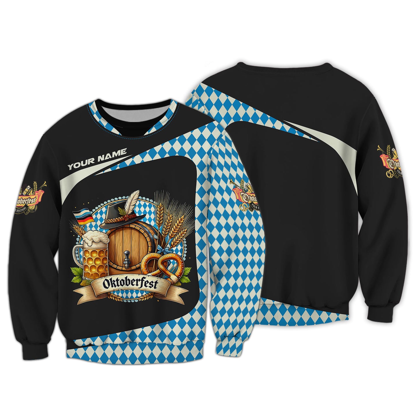 T-shirts Oktoberfest à impression 3D complète, cadeau personnalisé avec nom pour les amateurs de bière