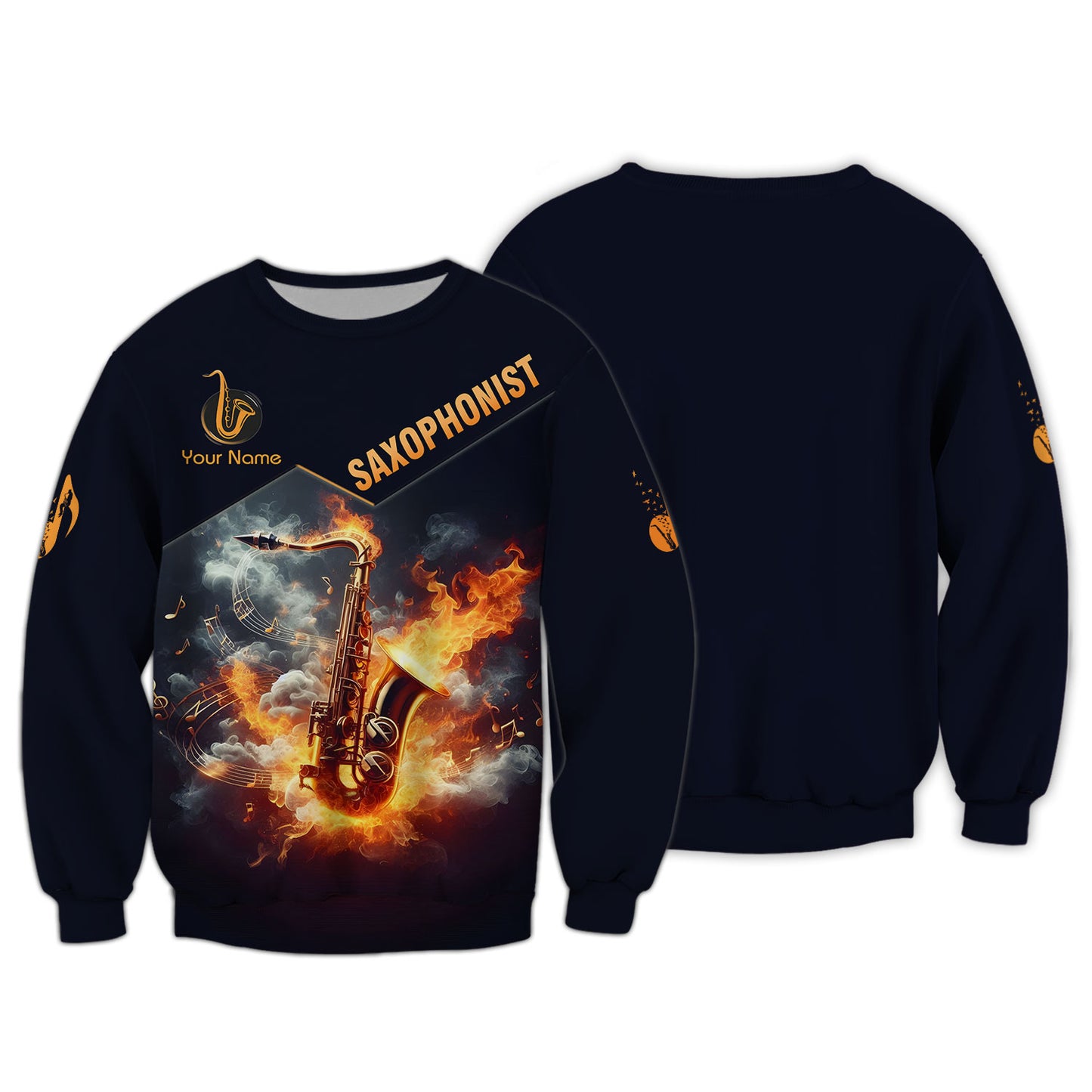 Saxophone With Fire 3D Shirts Saxophonist Custom T - Shirts