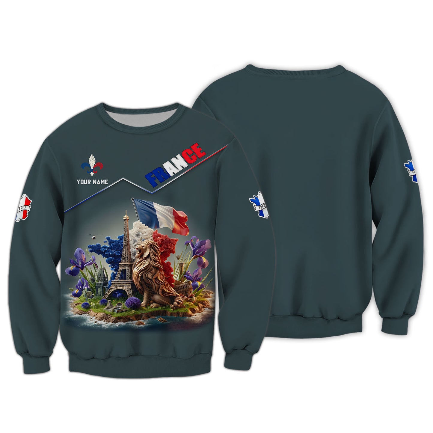 Camiseta con estampado 3D de Love France, camiseta personalizada con nombre de Francia, regalo para amantes de Francia