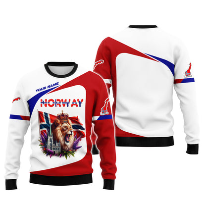 Personalized Lion King Of Norway Shirt - Embrace Your Nordic Heritage