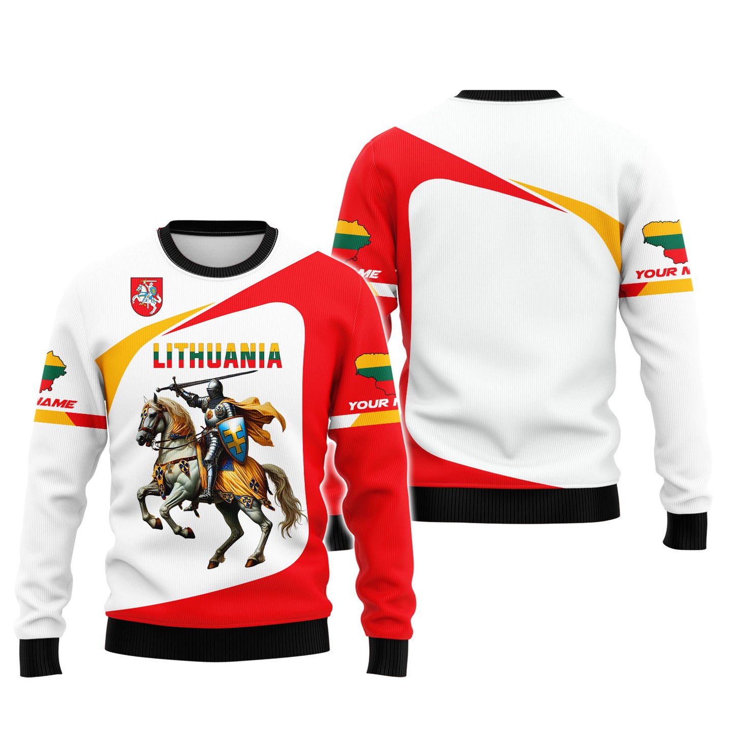 3D Full Print Knight Of Lithuania Shirt Personalized Name Gift For Lithuanian Lovers