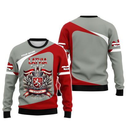 Coat Of Arms Latvia Personalized Name 3D Shirt Custom Gift For Latvia Lovers