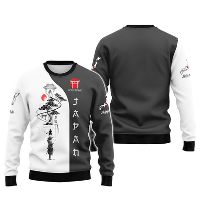 Camisetas personalizadas de Japón Camiseta 3D de samuráis de Japón Regalo para amantes japoneses