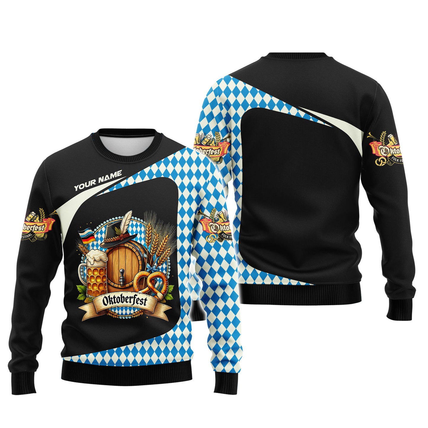 T-shirts Oktoberfest à impression 3D complète, cadeau personnalisé avec nom pour les amateurs de bière