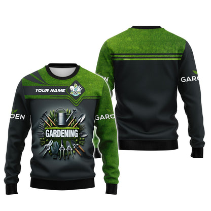 Camisetas con herramientas de jardinería con impresión 3D completa, regalo con nombre personalizado para amantes de la jardinería