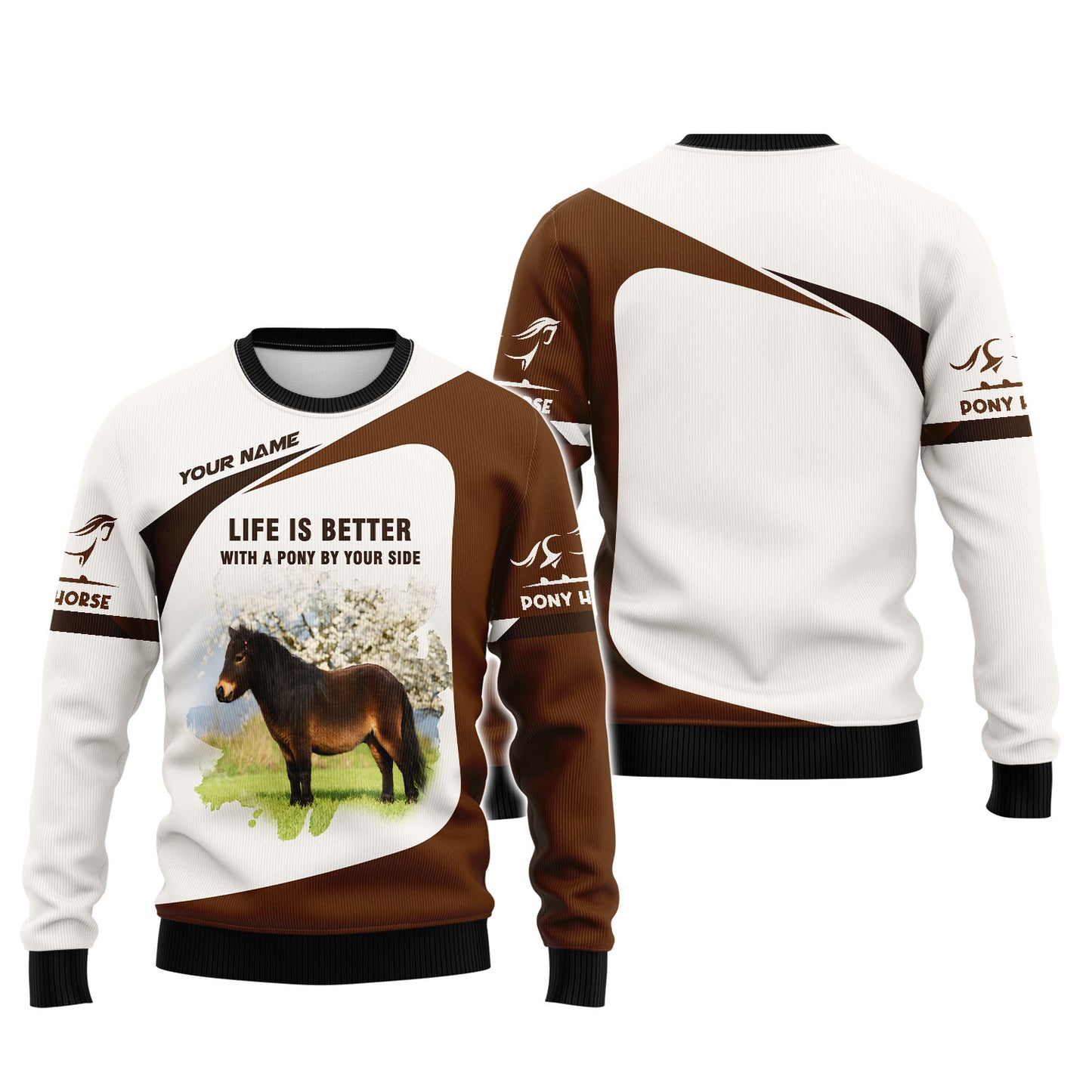 La vie est meilleure avec un poney à vos côtés T-shirts Cadeau personnalisé pour les amoureux des chevaux