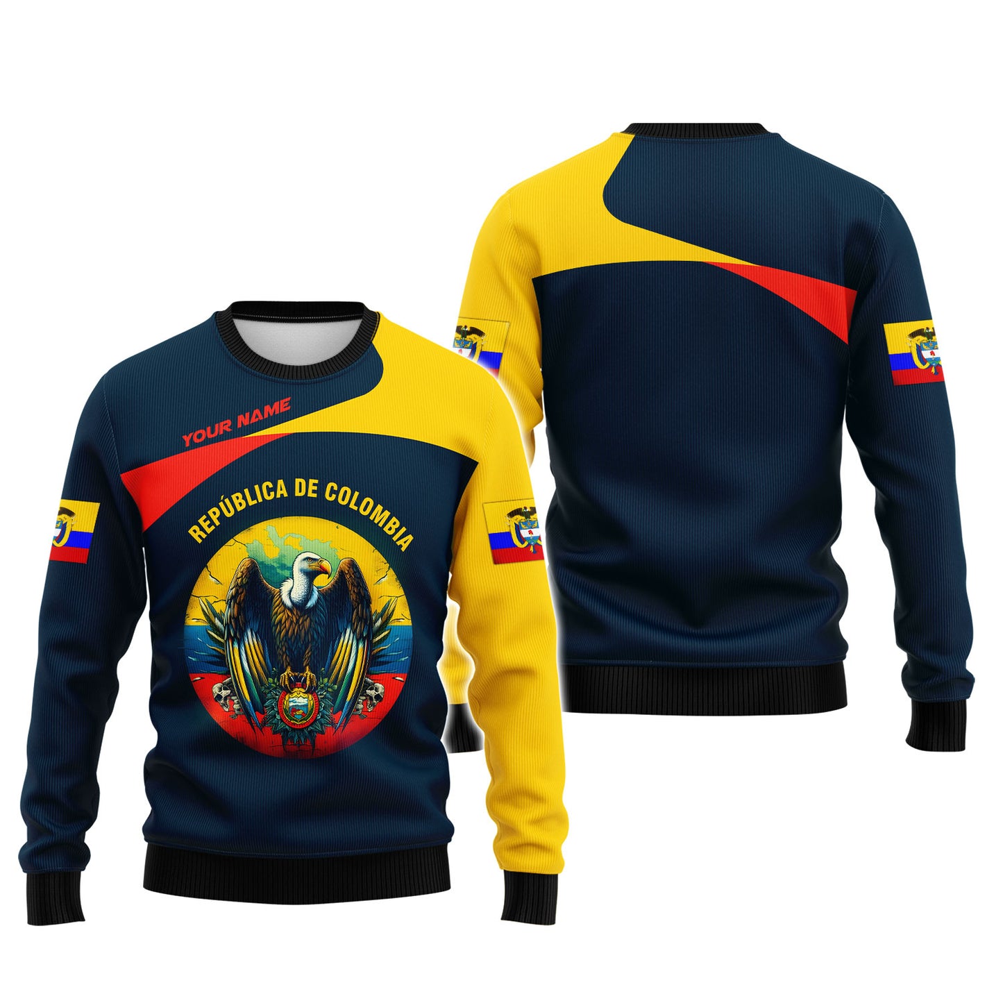 Coat Of Arms Republika De Colombia Personalized Name 3D Shirt Custom Gift For Colombia Lovers