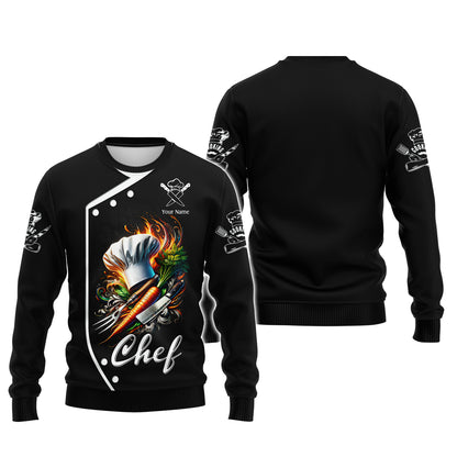 T-shirt de chef cuisinier 3D, outils de cuisine, t-shirts personnalisés, cadeau pour chef