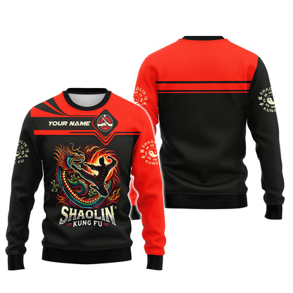 T-shirts personnalisés Shaolin Kung Fu avec Gragon Cadeau pour les amateurs de Shaolin Kung Fu T-shirt 3D Shaolin Kung Fu