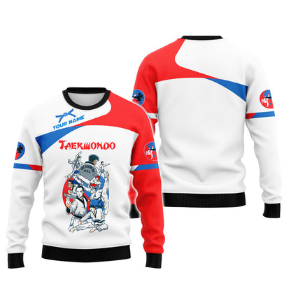 Camiseta con estampado 3D completo de El espíritu del taekwondo, regalo personalizado con nombre para amantes del taekwondo