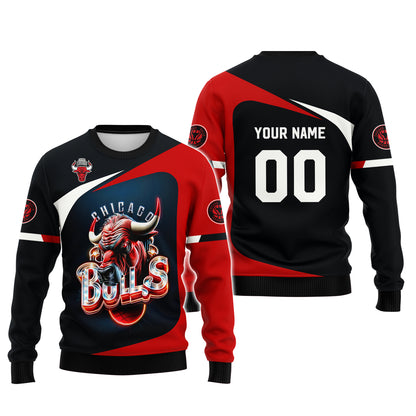 T-shirts personnalisés NBA Chicago Bulls Lover 3D Shirt Cadeau pour les joueurs de basket-ball