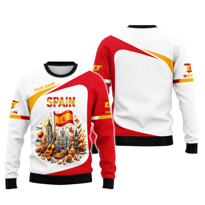 Personalized Spain Pride Shirt - Cultural Landmarks and Festivities Design for Spain Enthusiasts