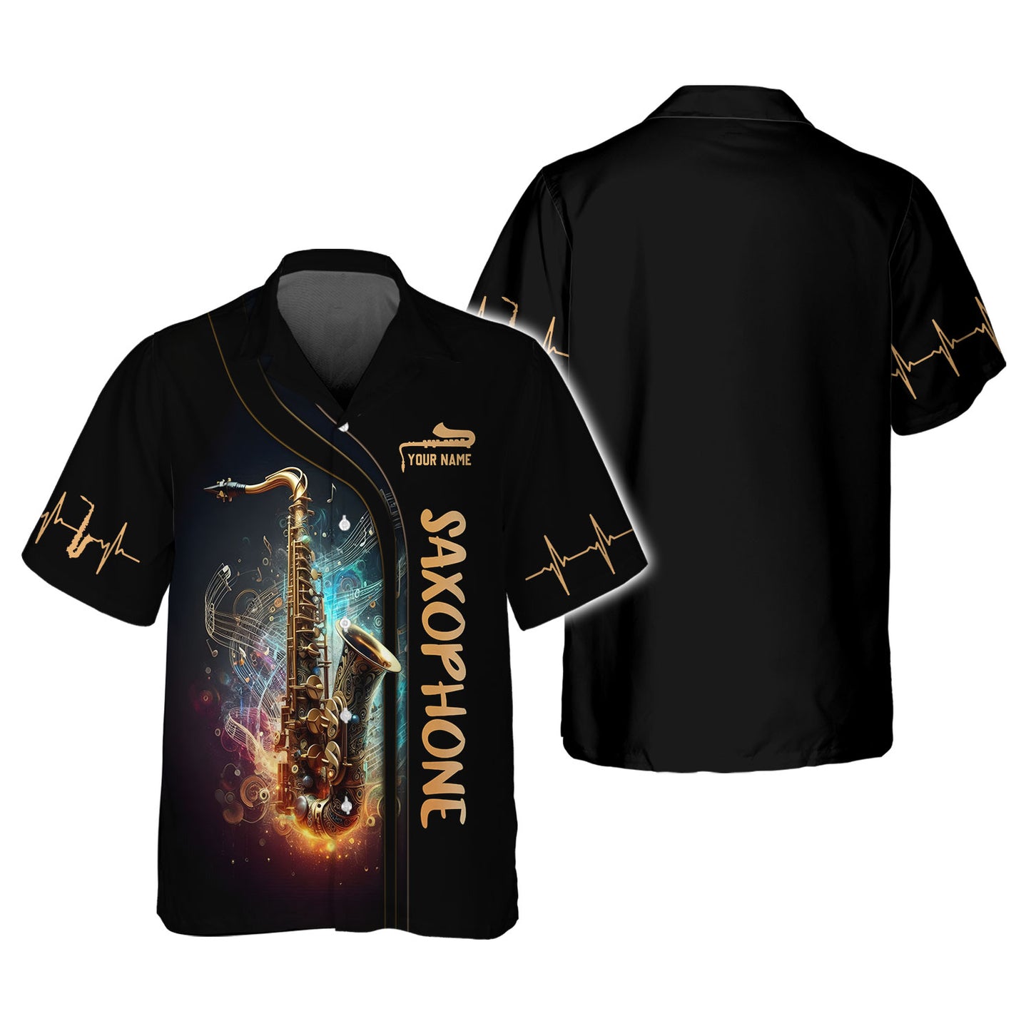 T-shirt de saxophoniste à impression complète en 3D, cadeau personnalisé pour les amateurs de saxophone