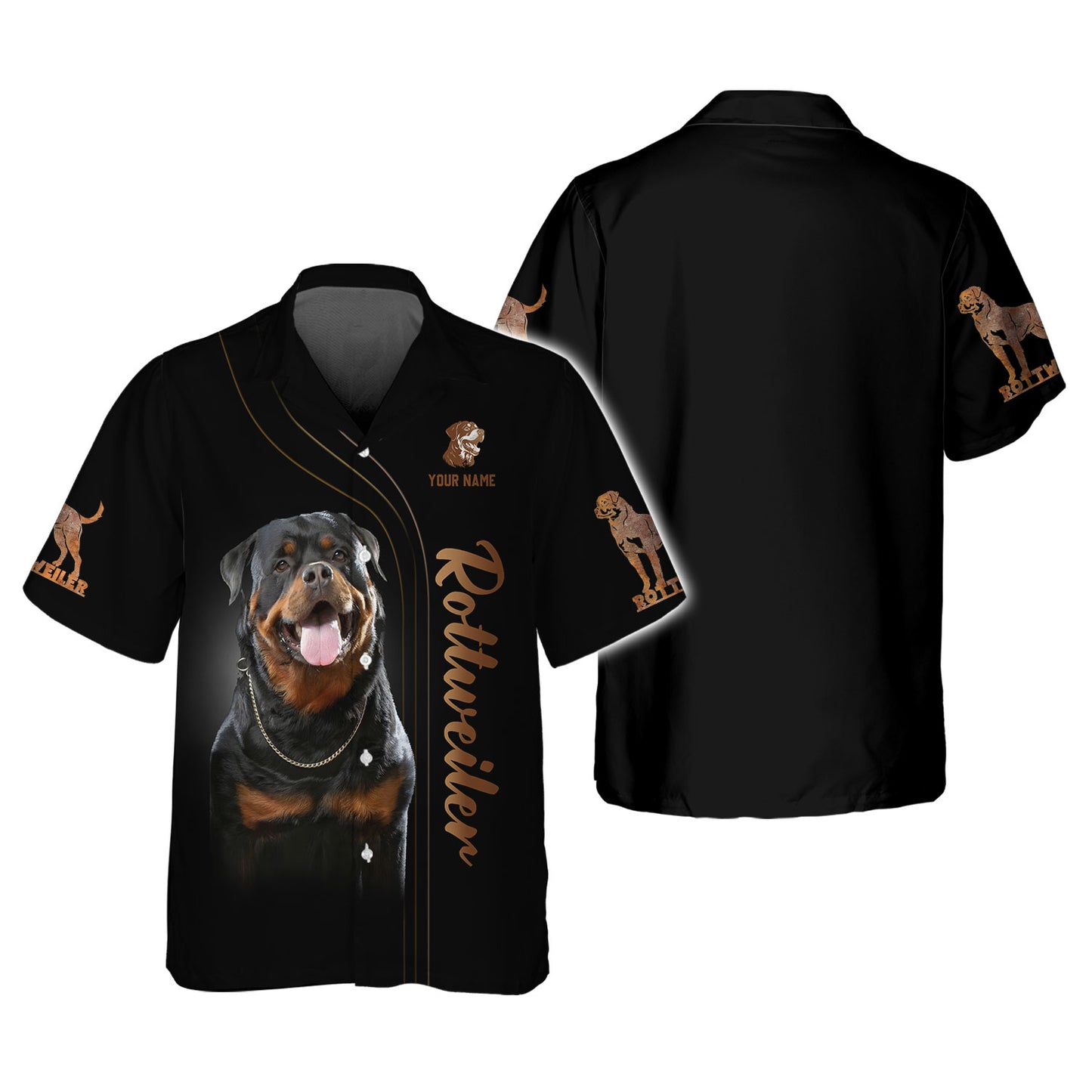 T-shirts pour chien Rottweiler à impression 3D complète, cadeau personnalisé avec nom pour les amoureux des chiens