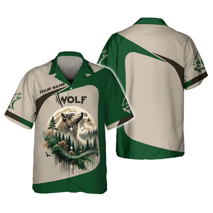 3D Full Print The Wolf With Jungle Shirt Personalized Name Gift For Wolves Lovers