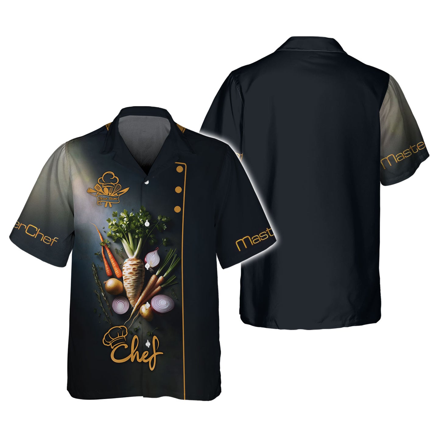 Personalized Chef Shirt - Elegant Root Vegetable Design for Culinary Masters