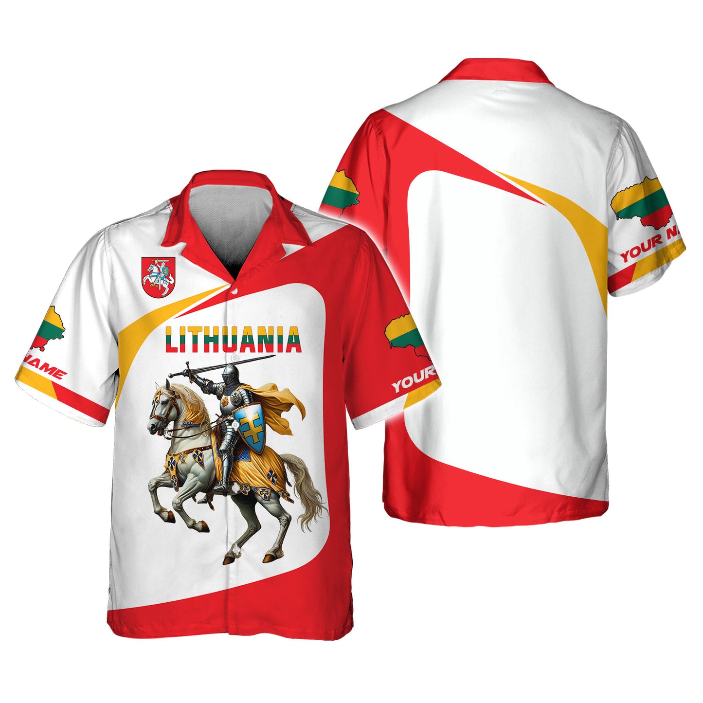 3D Full Print Knight Of Lithuania Shirt Personalized Name Gift For Lithuanian Lovers