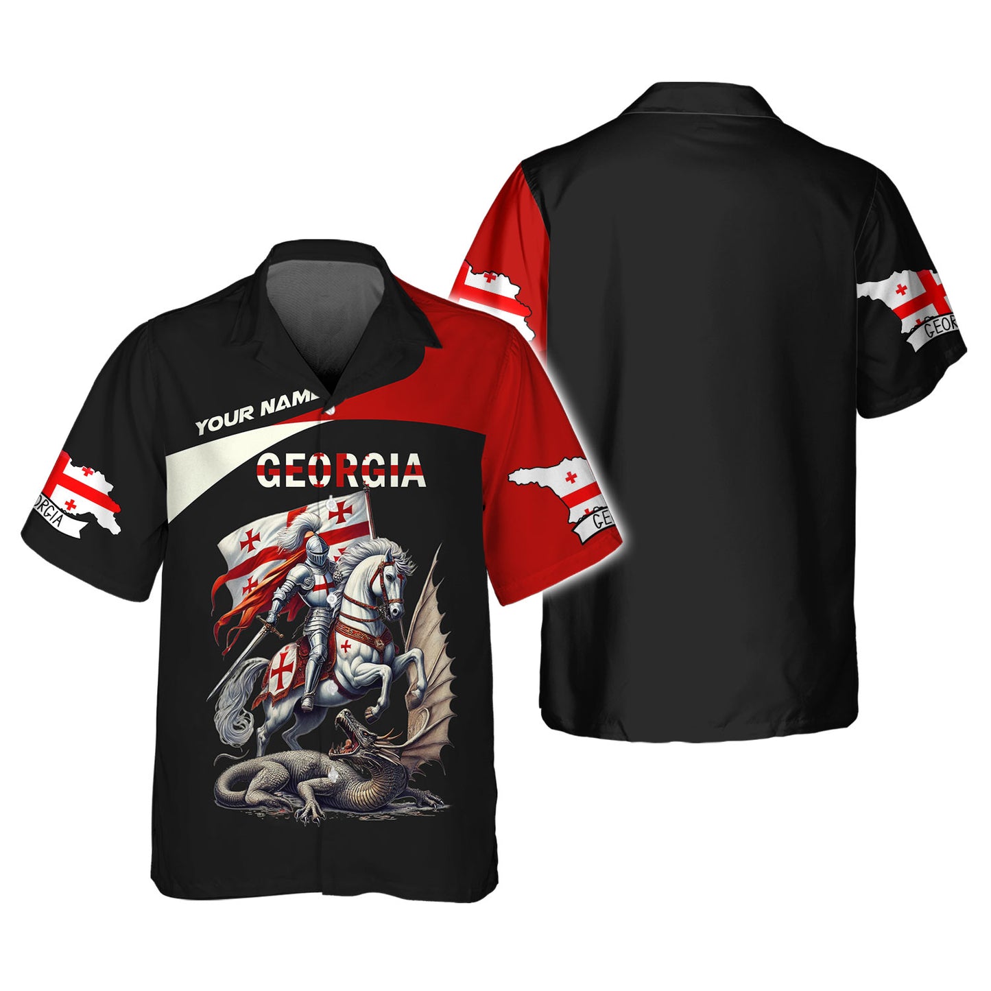 Camiseta con estampado 3D completo y orgullosa de Georgia, regalo personalizado con nombre para los amantes de Gruzia